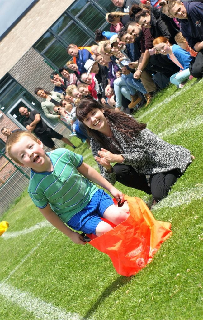 boy sack race